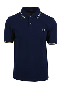 FRED PERRY TWIN TIPPED POLO FRENCH NAVY/GOLD/BLUE Fred Perry