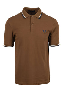 FRED PERRY TWIN TIPPED POLO SHADED STONE/ECRU/DARK PETROL Fred Perry