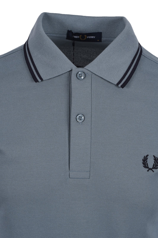 FRED PERRY TWIN TIPPED POLO STOCKPORT BLUE