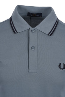 FRED PERRY TWIN TIPPED POLO STOCKPORT BLUE Fred Perry