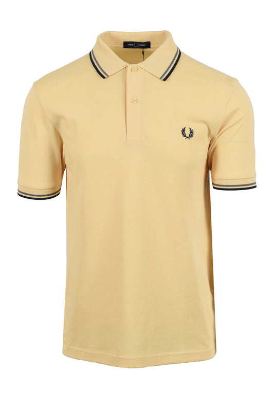 FRED PERRY TWIN TIPPED POLO GOLD/BLUE/NAVY