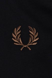 FRED PERRY TWIN TIPPED T-SHIRT BLACK/SHADED STONE Fred Perry