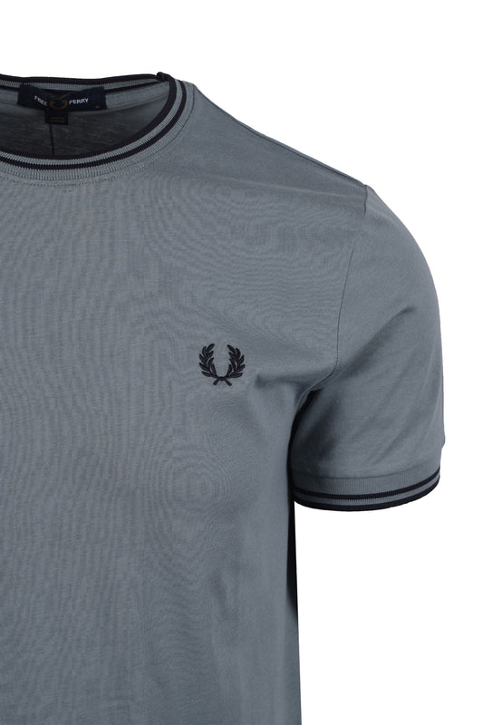FRED PERRY TWIN TIPPED T-SHIRT STOCKPORTBLU/NAVY