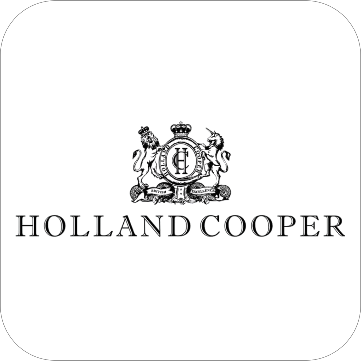 Holland Cooper logo, HC, Lions with crowns