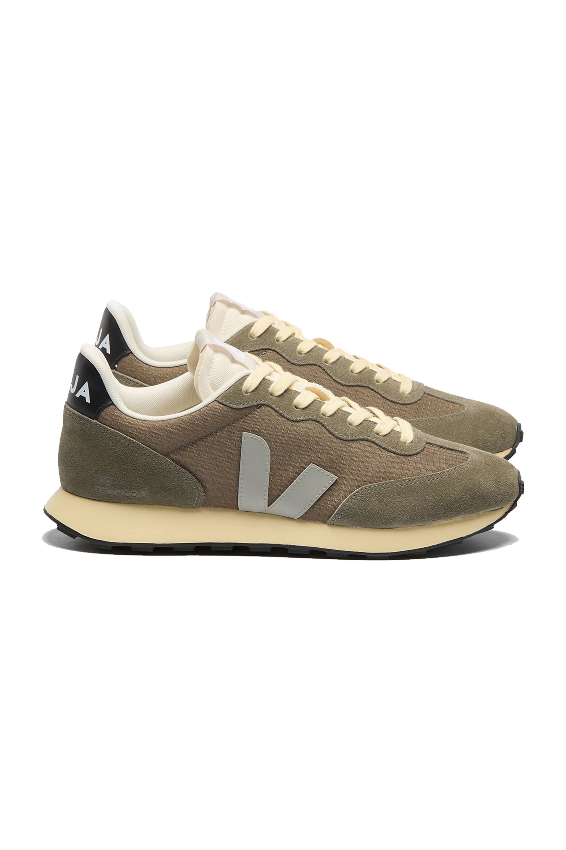 VEJA RIO BRANCO II RIPSTOP TRAINER KAKI/OXFORD/GREY/BLACK Veja Michael Stewart Menswear  Trainers