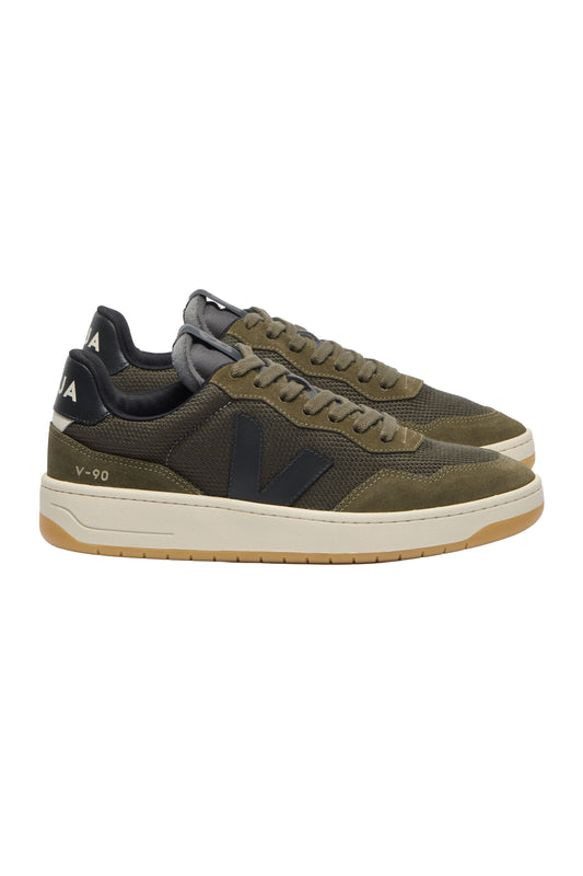 VEJA V-90 B-MESH TRAINER OLIVE/BLACK Veja Michael Stewart Menswear  Trainers