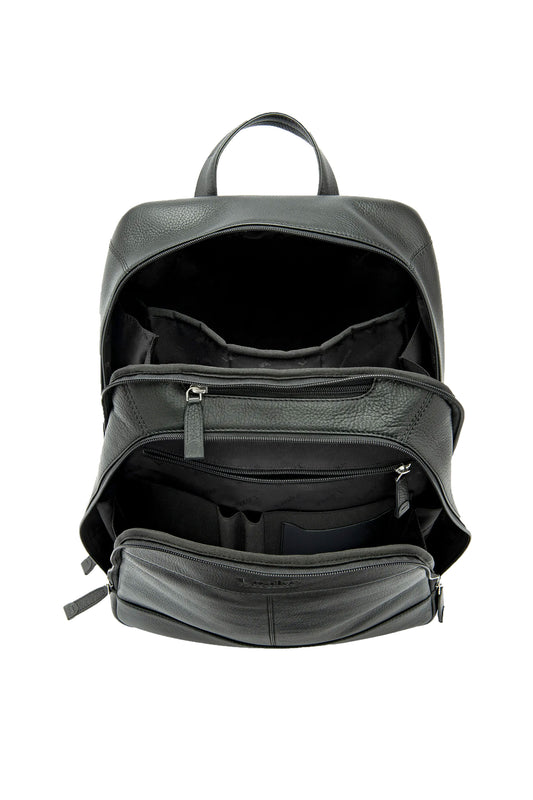 LOAKE WATERLOO LEATHER RUCKSACK BLACK