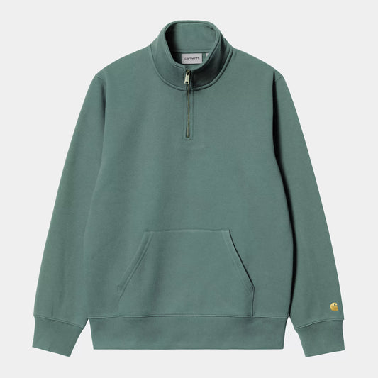 CARHARTT CHASE NECK 1/4 ZIP SILVER PINE/GOLD