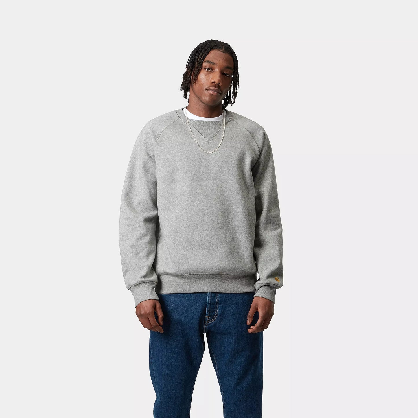 CARHARTT CHASE SWEATSHIRT GREY HEATHER/GOLD