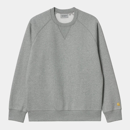 CARHARTT CHASE SWEATSHIRT GREY HEATHER/GOLD