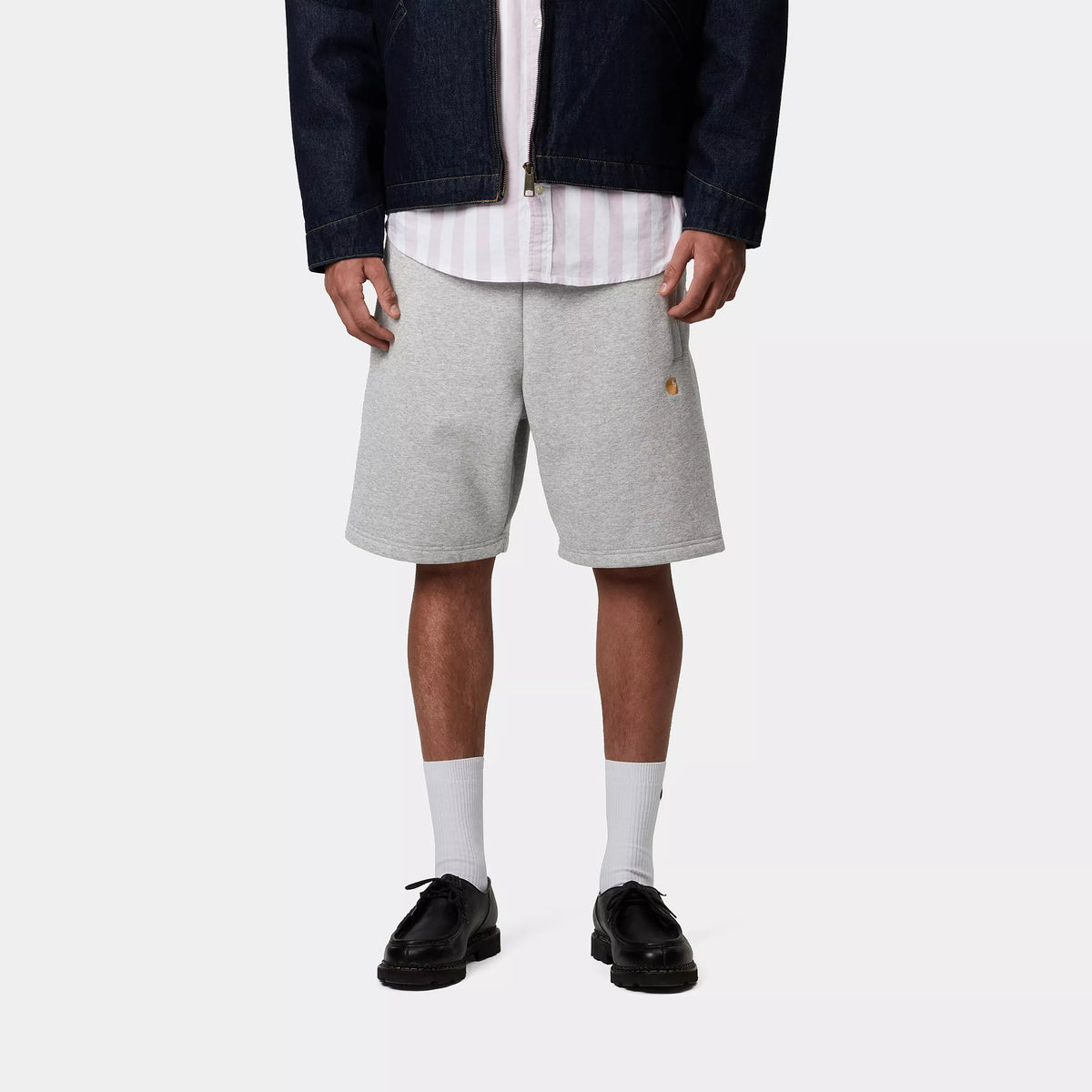CARHARTT CHASE SWEAT SHORT GREY HEATHER/GOLD Carhartt