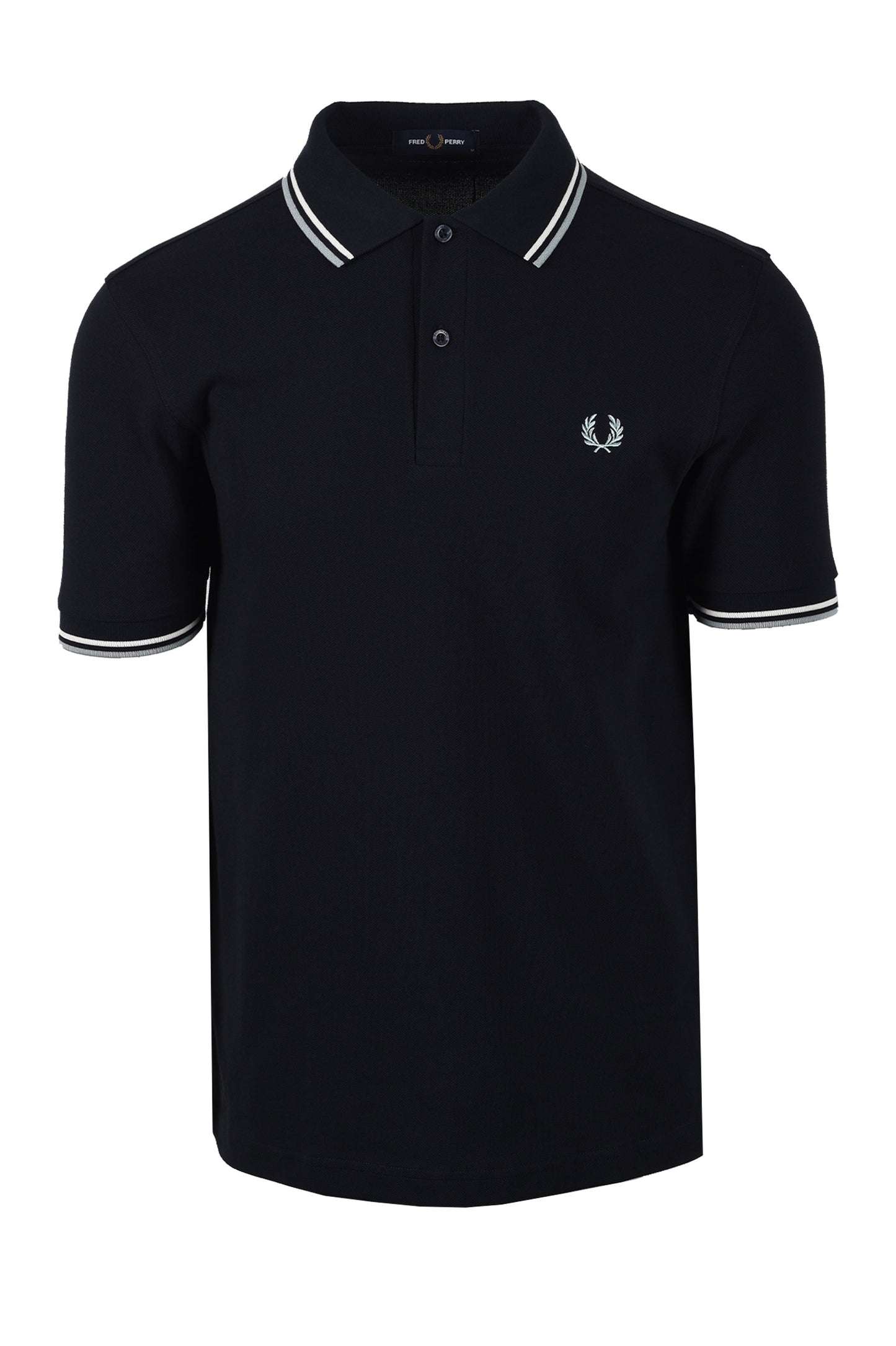 FRED PERRY TWIN TIPPED POLO NAVY/ECRU/SILVER BLUE Fred Perry Michael Stewart Menswear  Polo Shirts
