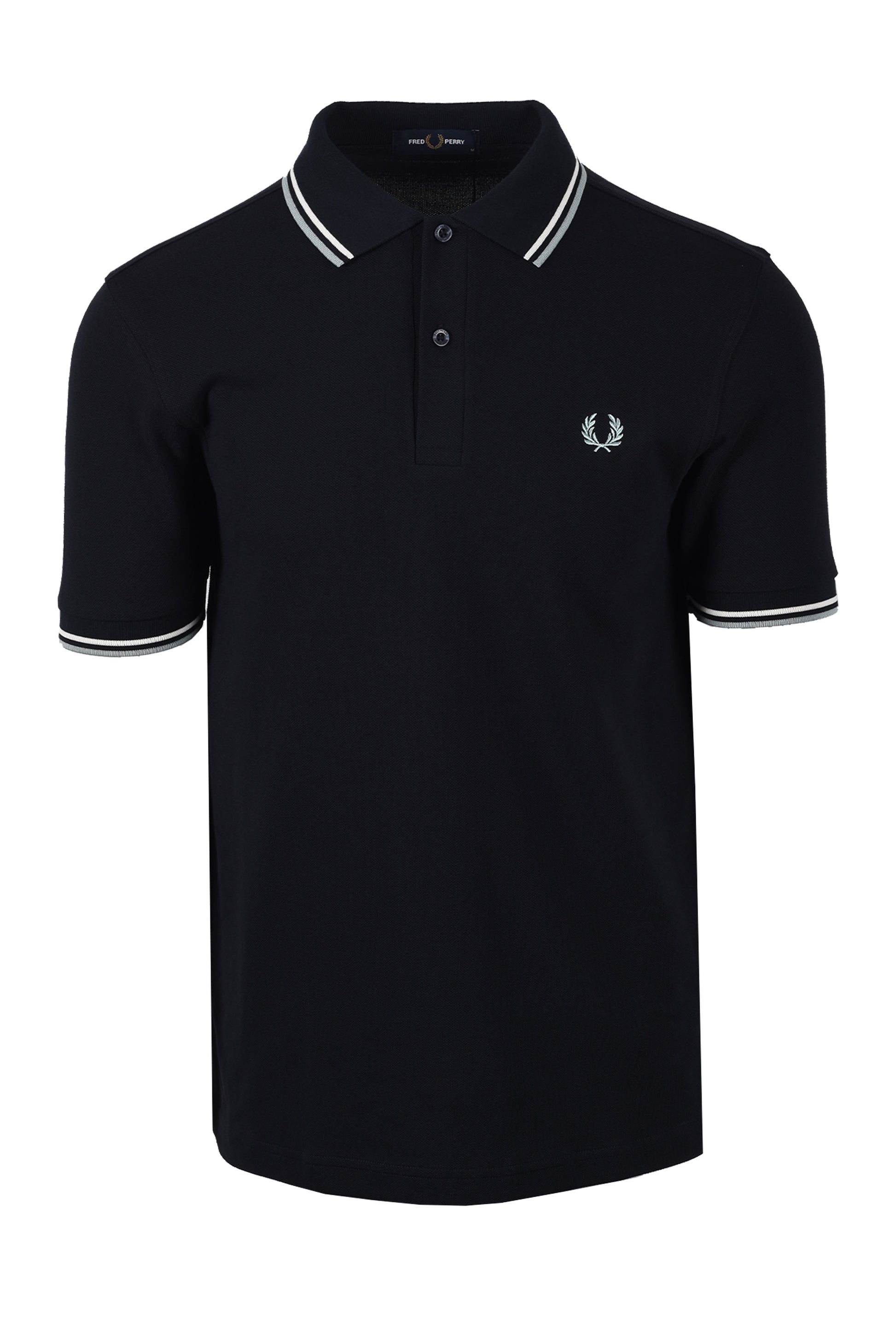 FRED PERRY TWIN TIPPED POLO NAVY/ECRU/SILVER BLUE Fred Perry Michael Stewart Menswear  Polo Shirts