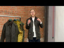 Man wearing a Barbour jacket for the cover image of a youtube review video of the Barbour Ashby Wax jacket
